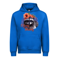 Cobalt Classy But A Little Thrashy Racoon With Flowers Urban Hoodie - Jasminsmagicworld