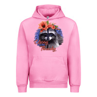 Fuchsia Pink Classy But A Little Thrashy Racoon With Flowers Urban Hoodie - Jasminsmagicworld