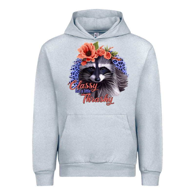 Classy But A Little Thrashy Racoon With Flowers Urban Hoodie by Jasminsmagicworld | Teevron