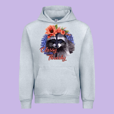 Classy But A Little Thrashy Racoon With Flowers Urban Hoodie Designed By Jasminsmagicworld