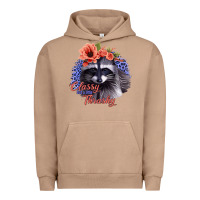 Pigment Burro Classy But A Little Thrashy Racoon With Flowers Urban Hoodie - Jasminsmagicworld