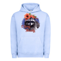 Pigment Grape Ice Classy But A Little Thrashy Racoon With Flowers Urban Hoodie - Jasminsmagicworld