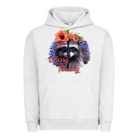 Pigment Lunar Rock Classy But A Little Thrashy Racoon With Flowers Urban Hoodie - Jasminsmagicworld
