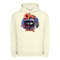Pigment Pistachio Classy But A Little Thrashy Racoon With Flowers Urban Hoodie - Jasminsmagicworld