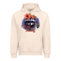 Sandshell Classy But A Little Thrashy Racoon With Flowers Urban Hoodie - Jasminsmagicworld