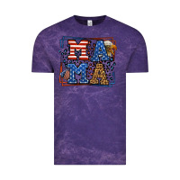 Cloud Purple Army Veteran mama leopard frame 4th of July Vintage Tee - LillyAllenDesigns