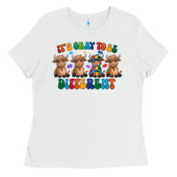 White Its Okay To Be Different Ladies Tee - CowhideDigitalArt