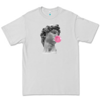 Dove Grey Vaporwave statue head with bubblegum Premium Tee - artisFamous