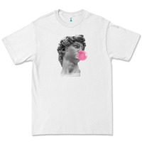 White Vaporwave statue head with bubblegum Premium Tee - artisFamous