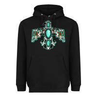 Black cowhide turquoise thunderbird Heavyweight Hoodie - Jasminsmagicworld