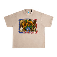 French Oak Patriotic Sunflower God Bless America Urban Heavy Tee - Jasminsmagicworld