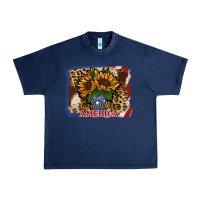 Navy Patriotic Sunflower God Bless America Urban Heavy Tee - Jasminsmagicworld