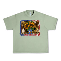 Oil Green Patriotic Sunflower God Bless America Urban Heavy Tee - Jasminsmagicworld