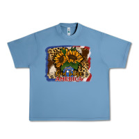 Pebble Blue Patriotic Sunflower God Bless America Urban Heavy Tee - Jasminsmagicworld