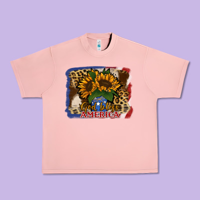 Patriotic Sunflower God Bless America Urban Heavy Tee Designed By Jasminsmagicworld