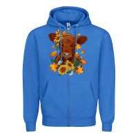 True Royal fall red angus calf dried leaves and sunflowers Zipper Hoodie - RanaPortraitStore