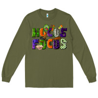 Army Green Hocus Focus Teacher Halloween Long Sleeve Tee - LillyAllenDesigns