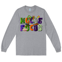 Heather Grey Hocus Focus Teacher Halloween Long Sleeve Tee - LillyAllenDesigns