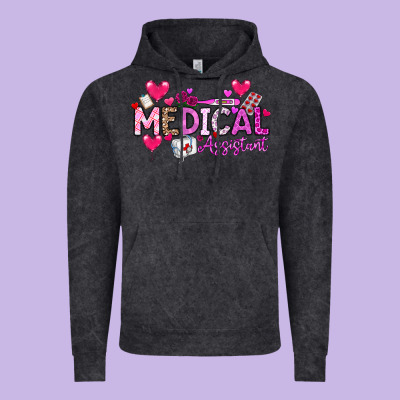Valentine Medical Assistant Vintage Hoodie Designed By Cowhidedigitalart