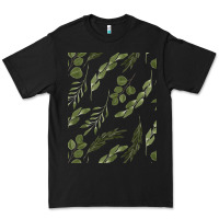 Black Watercolor Eucalyptus Pattern Premium Tee - artisFamous