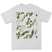 Dove Grey Watercolor Eucalyptus Pattern Premium Tee - artisFamous