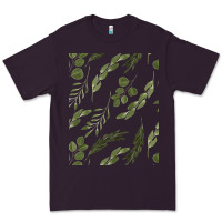 Plum Watercolor Eucalyptus Pattern Premium Tee - artisFamous