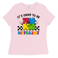 Bubblegum Pink It's Okay To Be Different Ladies Tee - CowhideDigitalArt