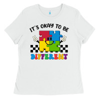 White It's Okay To Be Different Ladies Tee - CowhideDigitalArt
