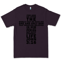 Plum John 3:16 Bible Verse Cool Christian Church Shirts Christianity Premium Tee - artisFamous