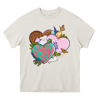 Cream Easter Day Western Easter hearts Heavy Core Tee - OliviaCreatesArt
