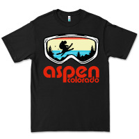 Black aspen colorado ski mountain skiing retro vacation Premium Tee - artisFamous