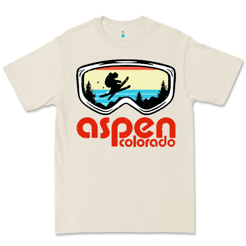 Aspen Colorado Ski Mountain Skiing Retro Vacation Premium Tee by artisFamous | Teevron