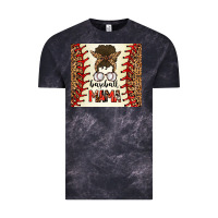 Cloud Black Baseball Mom Messy Bun Vintage Tee - CowhideDigitalArt