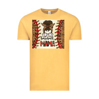 Vintage Mustard Baseball Mom Messy Bun Vintage Tee - CowhideDigitalArt