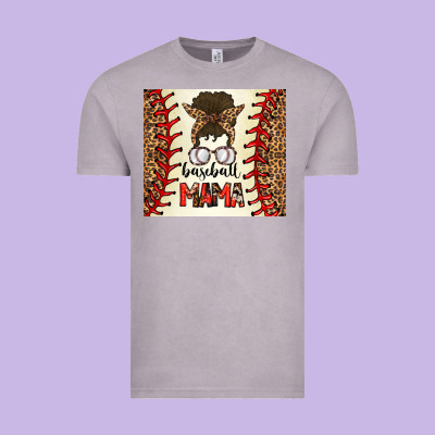 Baseball Mom Messy Bun Vintage Tee Designed By Cowhidedigitalart