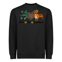 Black peace love dachshund Heavyweight Sweatshirt - RanaPortraitStore