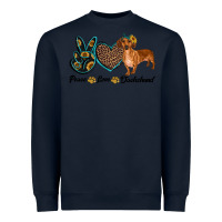 Navy peace love dachshund Heavyweight Sweatshirt - RanaPortraitStore