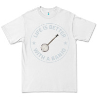 White Banjo Bluegrass Music Traditional Musician Funny Gift Premium Tee - artisFamous