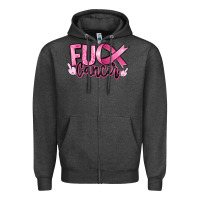 Charcoal Heather fuck breast cancer Zipper Hoodie - RanaPortraitStore