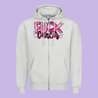 Fuck Breast Cancer Zipper Hoodie Designed By Ranaportraitstore
