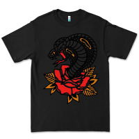 Black the king cobra snake and rose Premium Tee - artisFamous