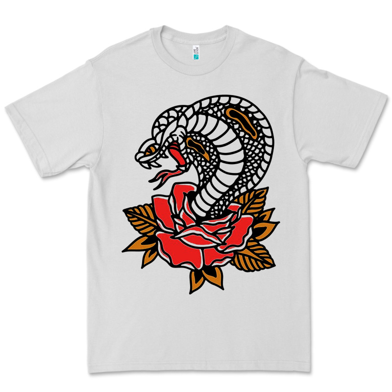 The King Cobra Snake And Rose Premium Tee by artisFamous | Teevron