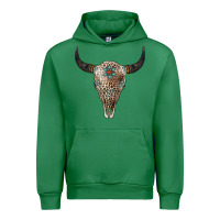 Emerald Leopard Bull Skull Urban Hoodie - Jasminsmagicworld