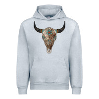 Heather Grey Leopard Bull Skull Urban Hoodie - Jasminsmagicworld