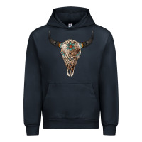 Navy Leopard Bull Skull Urban Hoodie - Jasminsmagicworld