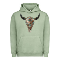 Pigment Oil Green Leopard Bull Skull Urban Hoodie - Jasminsmagicworld