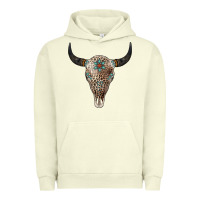 Pigment Pistachio Leopard Bull Skull Urban Hoodie - Jasminsmagicworld