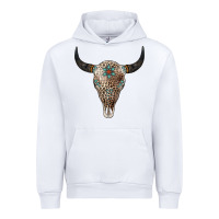 White Leopard Bull Skull Urban Hoodie - Jasminsmagicworld