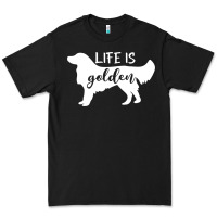 Black golden retriever - life is golden white Premium Tee - artisFamous