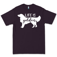 Plum golden retriever - life is golden white Premium Tee - artisFamous